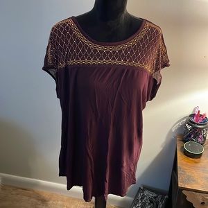 Purple Shirt with Gold Embellishments